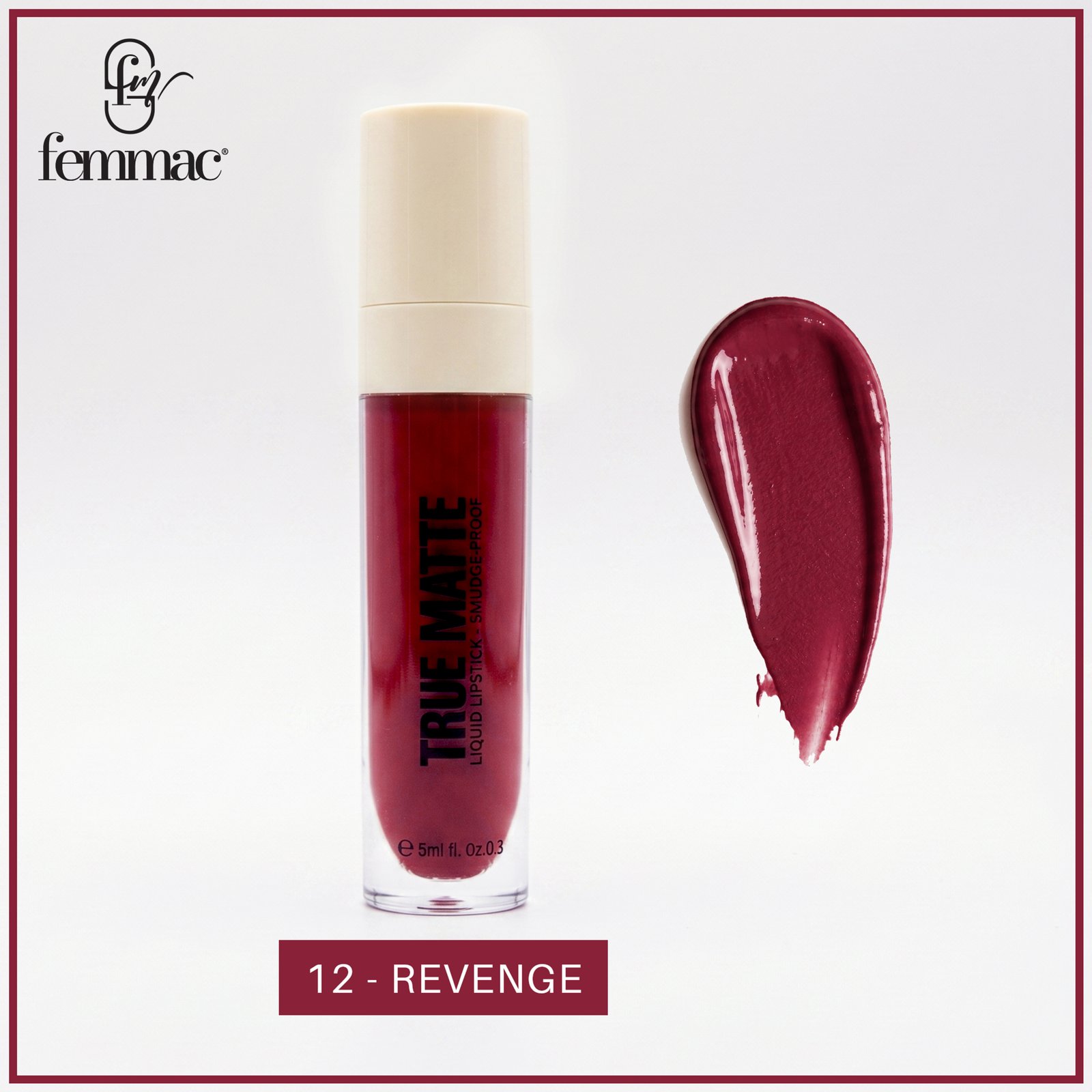 Femmac True Matte Liquid Lipstick - 12 Revenge